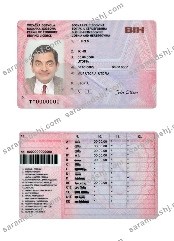 Bosnia and Herzegovina driving license version 2